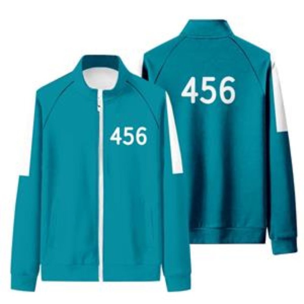 Squid Game Costume Halloween Jacket Outfit Blue Tracksuit Korean - 456 S…